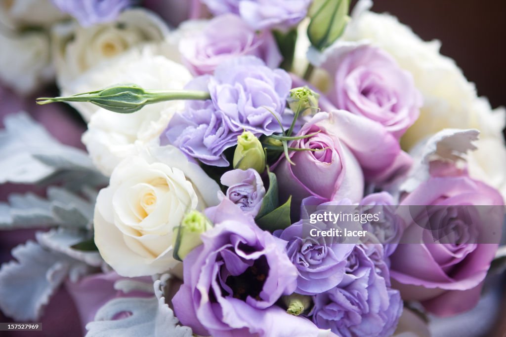 Purple and White Rose Bouquet