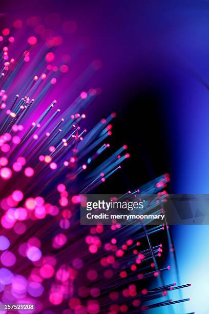 pink and purple fantasy lights - fiber optic cable stock pictures, royalty-free photos & images