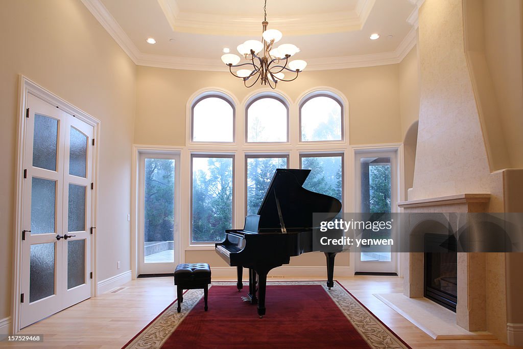 Grand Piano in Luxury Living Room