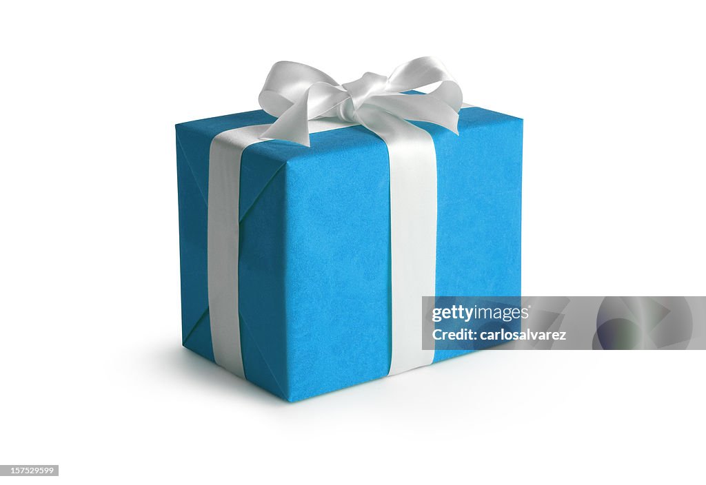 Blue Gift Box w/Clipping Path