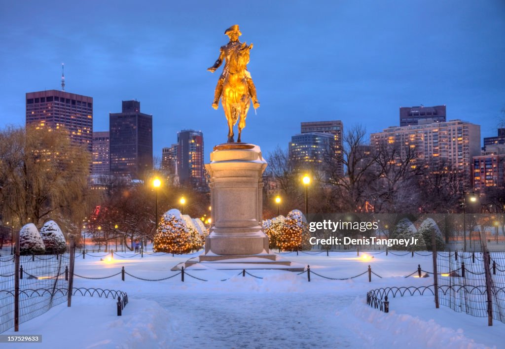 Boston Public Garden in Winter