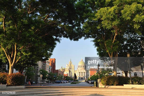harrisburg - capitólio-estatal-de-pensilvânia imagens e fotografias de stock