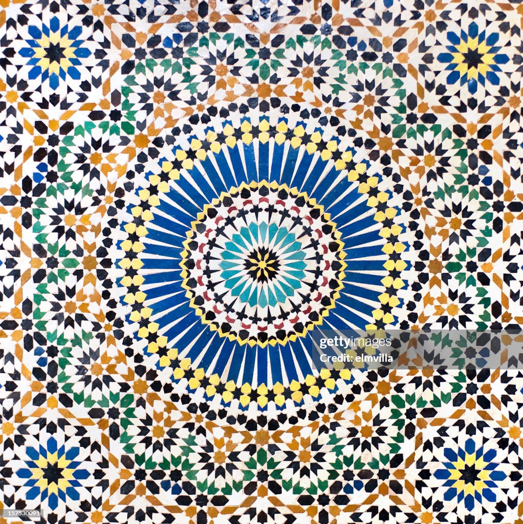 Traditional Moroccan Mosaic tiled wall