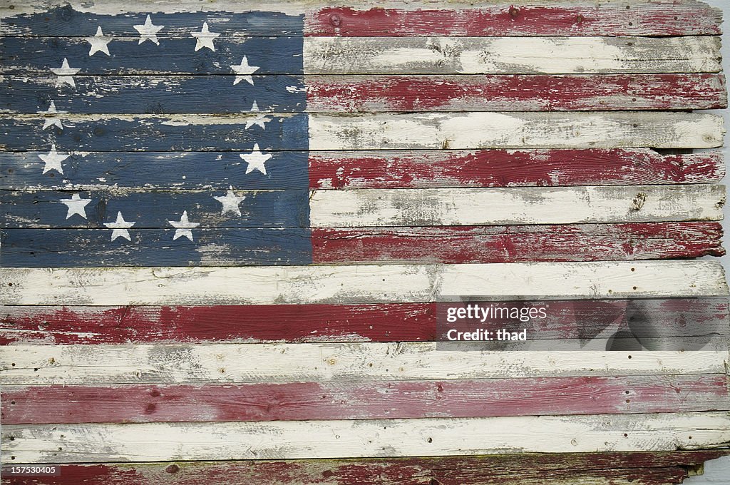 Betsy Ross Flag in Wood