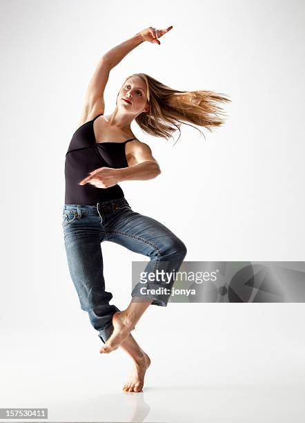 modern dancer spinning - aerobic stock pictures, royalty-free photos & images