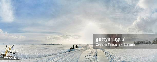tortuosa strada di inverno - olanda settentrionale foto e immagini stock