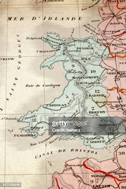 wales - north wales map stock pictures, royalty-free photos & images