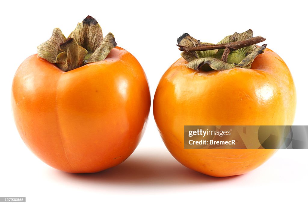 Two kaki fruits
