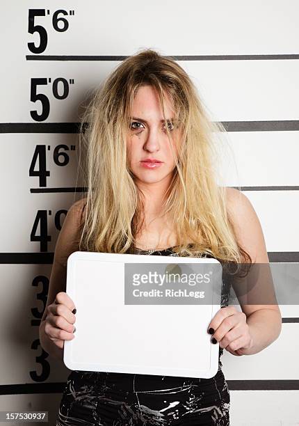 mugshot of a woman - streetwalker stock pictures, royalty-free photos & images