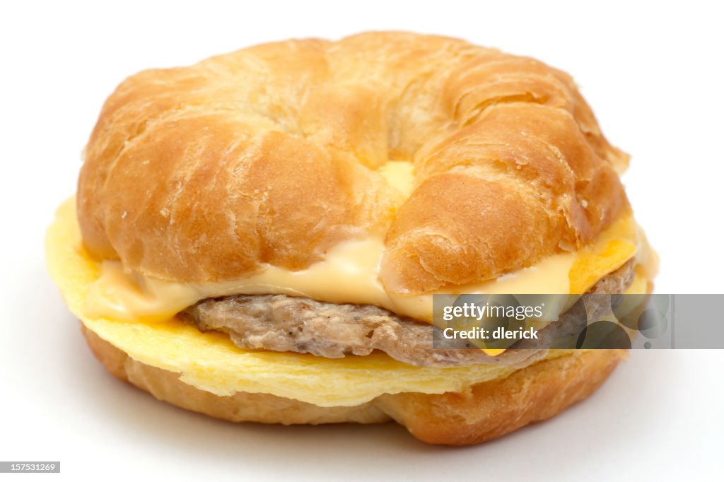 Egg,sausage, andd cheese croissant