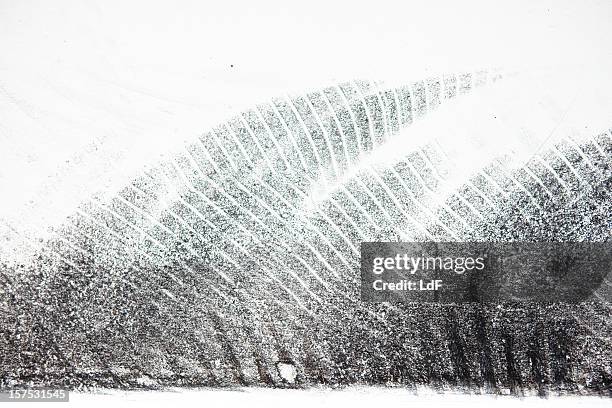 bycicle tyre tread on a white surface - tyre track stock pictures, royalty-free photos & images