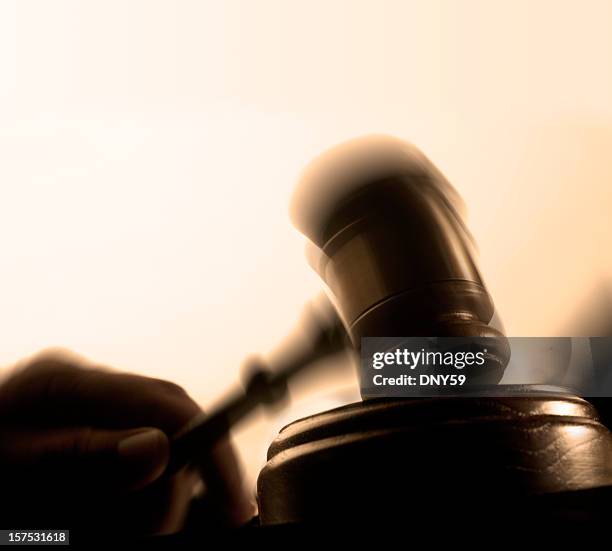 blurred gavel - criminal justice concept stock pictures, royalty-free photos & images