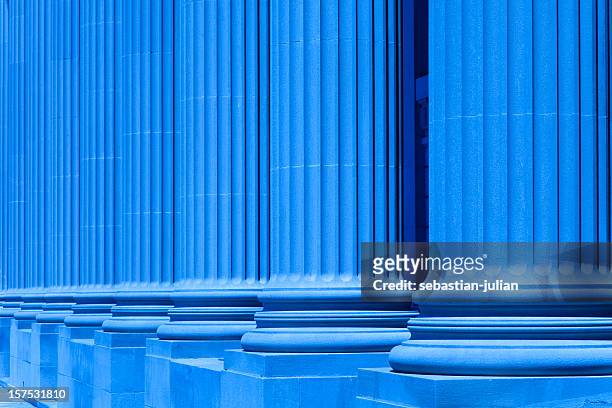 group of corporate blue business columns - cort theatre stock pictures, royalty-free photos & images