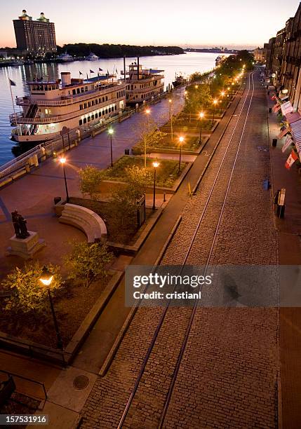 savannah river front - savannah bildbanksfoton och bilder