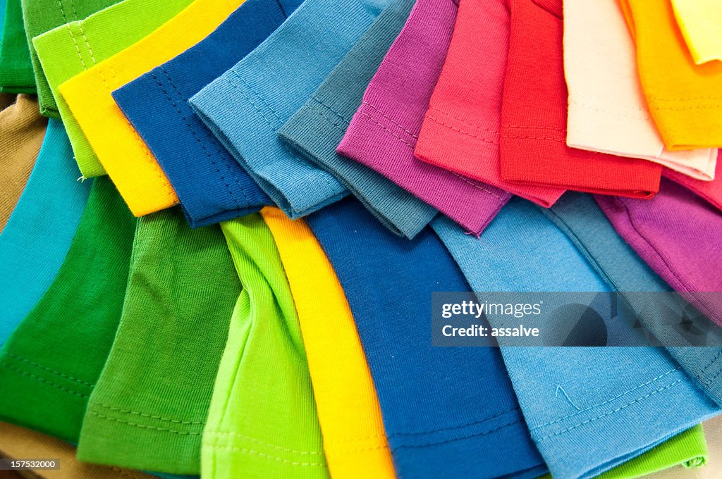 Selection of multicolored shirts
