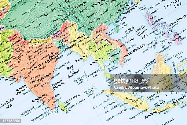india and malaysia regional map - bangladesh stock pictures, royalty-free photos & images