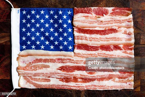 stars and bacon - bacon strip stock pictures, royalty-free photos & images