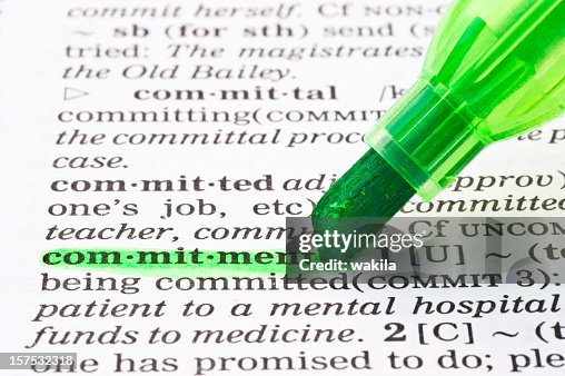 Commitment definition highligted in dictionary Commitment definition highligted in dictionary