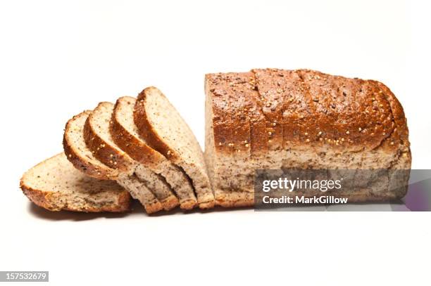 sliced loaf of seeded brown bread - sliced bread bildbanksfoton och bilder