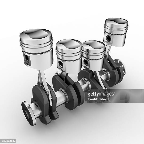 pistons firing on a bar in sequence - pistons stock pictures, royalty-free photos & images