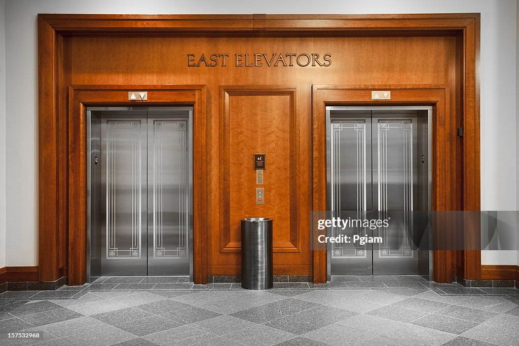 Elevator in a modern office building