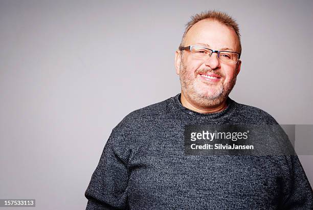 mature man portrait - overweight bildbanksfoton och bilder