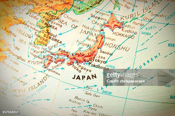 旅行の世界中のシリーズ-日本 - 日本地図 ストックフォトと画像