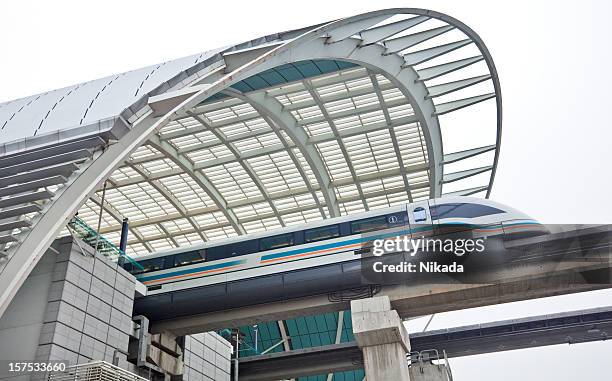 magnetic levitation train in shanghai - china high speed rail stock pictures, royalty-free photos & images