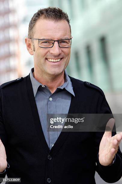 friendly businessman - cheesy grin stock pictures, royalty-free photos & images