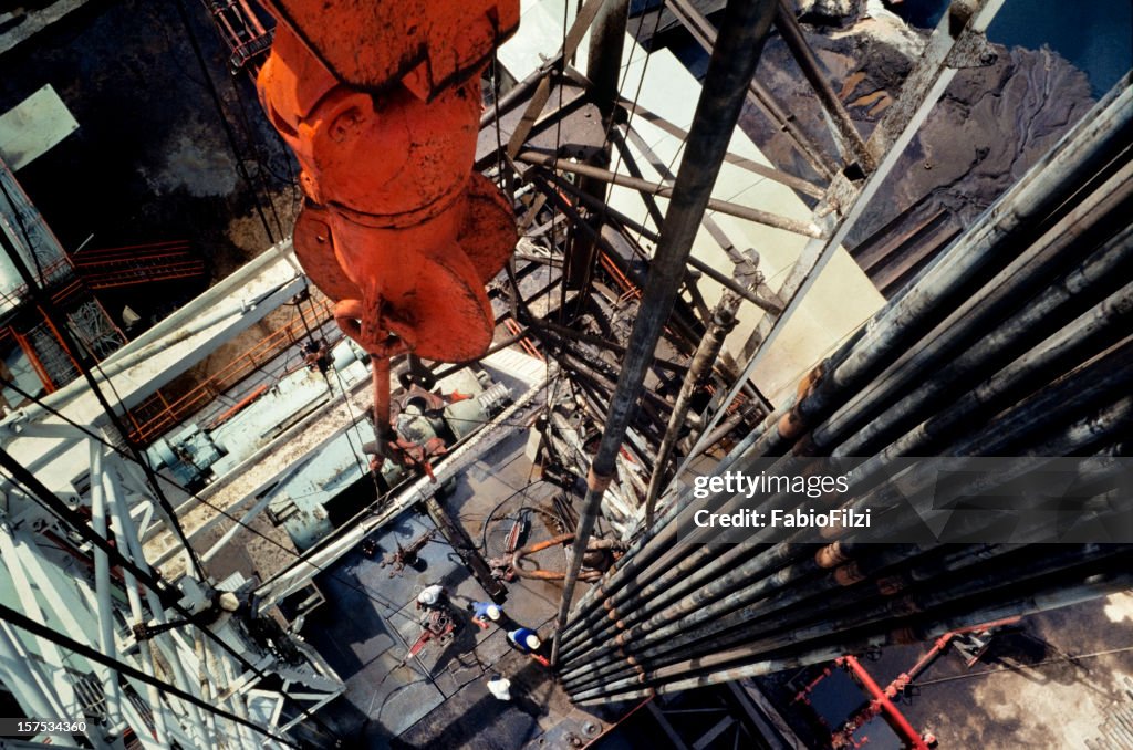 Close-up of an oil drill in the oil industry