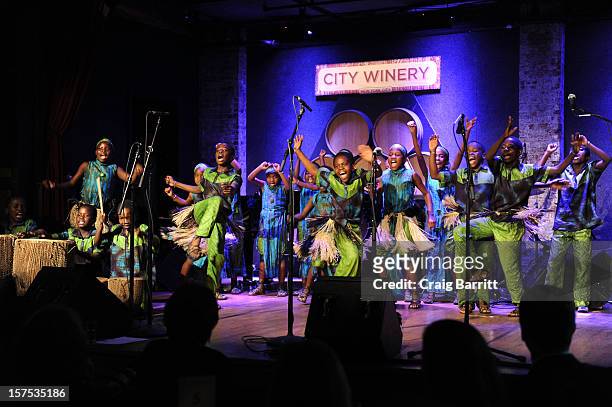 The African Children's Choir perform at the 4th Annual African Children's Choir Fundraising Gala at City Winery on December 3, 2012 in New York City.