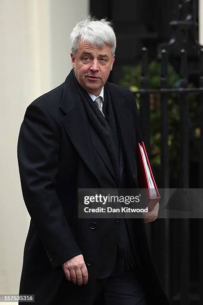 Leader of the House of Commons and former Health Secretary Andrew Lansley arrives at number 10 Downing Street for the weekly cabinet meeting on...