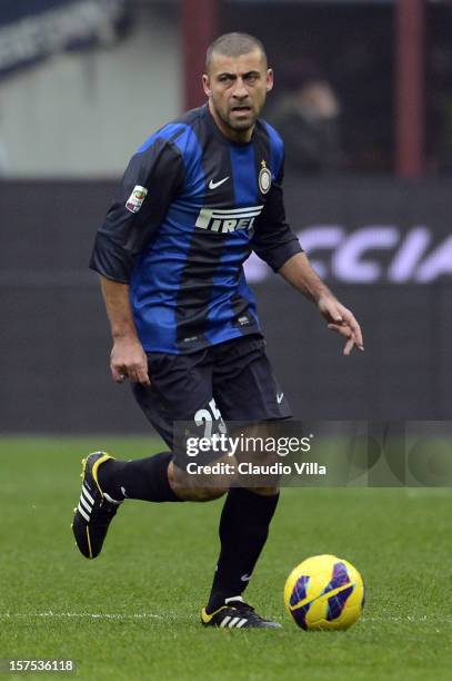 Walter Samuel of FC Inter Milan during the Serie A match between FC Internazionale Milano and US Citta di Palermo at San Siro Stadium on December 2,...