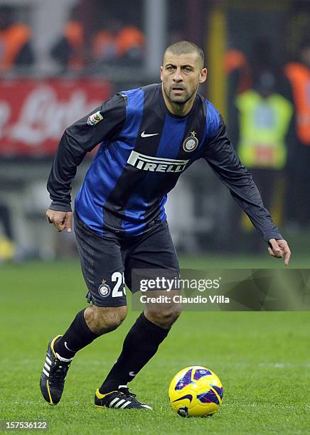 Walter Samuel of FC Inter Milan during the Serie A match between FC Internazionale Milano and US Citta di Palermo at San Siro Stadium on December 2,...