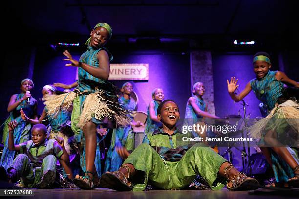 The African Childrens Choir performs during the 4th Annual African Children's Choir Fundraising Gala at City Winery on December 3, 2012 in New York...