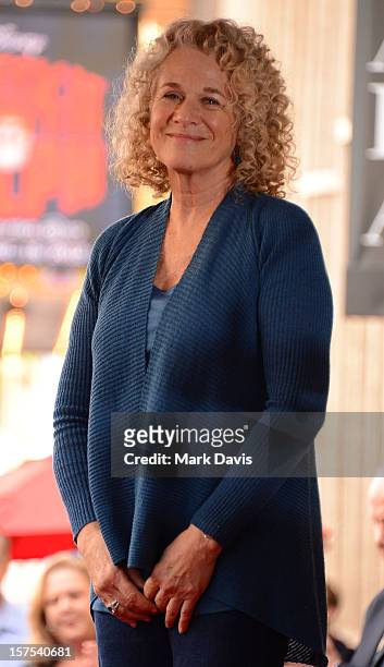 Singer/songwriter Carole King is presented with the 2,486th Star on the Hollywood Walk of Fame on December 3, 2012 in Hollywood, California.