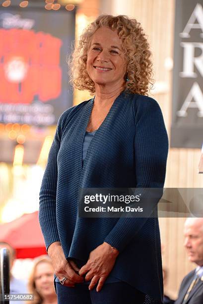 Singer/songwriter Carole King is presented with the 2,486th Star on the Hollywood Walk of Fame on December 3, 2012 in Hollywood, California.