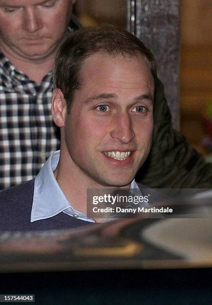 Prince William, Duke of Cambridge is seen leaving the King Edward VII Hospital on December 4, 2012 in London, England.