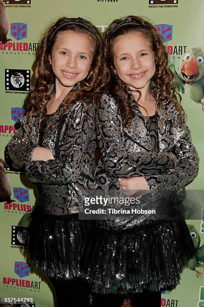 Chiara D'Ambrosio and Bianca D'Ambrosio attend the Delhi Safari Los Angeles premiere at Pacific Theatre at The Grove on December 3, 2012 in Los...