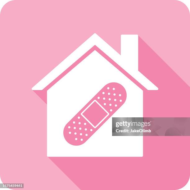 house adhesive bandage icon silhouette - adhesive bandage stock illustrations