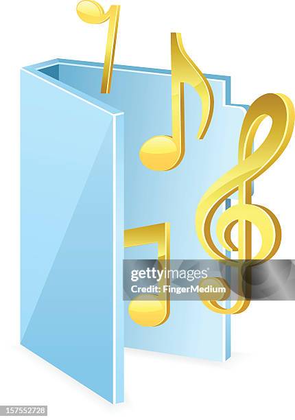 music folder - music note 3d stock illustrations