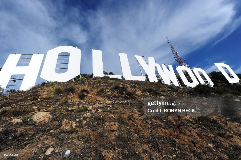 US-ENTERTAINMENT-HOLLYWOOD SIGN-MAKEOVER