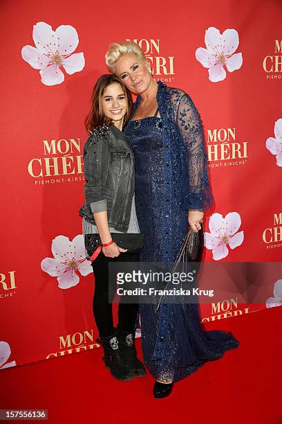 Claudia Effenberg with her daughter Lucia attend the Barbara Tag 2012 on December 04, 2012 in Munich, Germany.