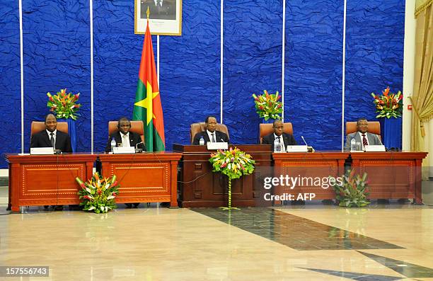 Burkina Faso President Blaise Compaore attends a mediation meeting with members of the Malian government, the Ansar Dine islamist group, and the...