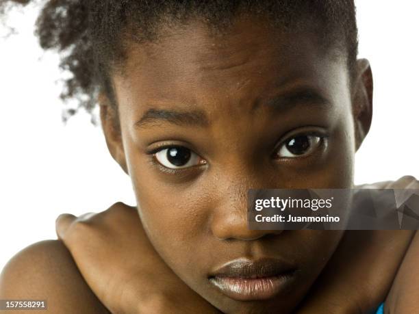 frightened little girl - beautiful ethiopian girls stockfoto's en -beelden