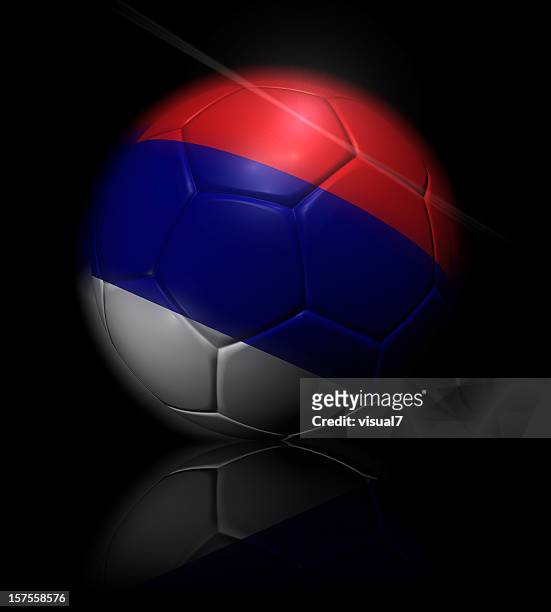 serbia soccer ball - serbian flag stock pictures, royalty-free photos & images