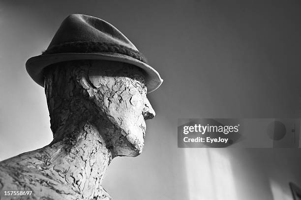 paper mache sculpture of human male head - papier mache stock pictures, royalty-free photos & images