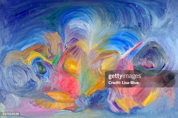 abstract oil painting multicolored texture background pattern - moderne kunst stockfoto's en -beelden