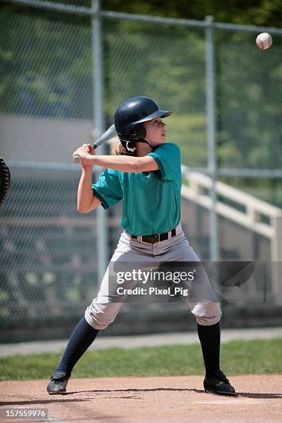 youth league slugger - child batting stock pictures, royalty-free photos & images