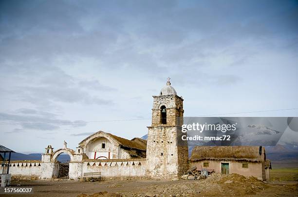 old church in bolivia - oruro stockfoto's en -beelden